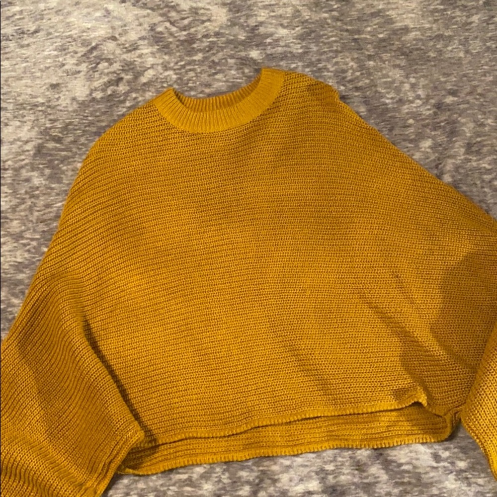 Knit mustard color crop sweater